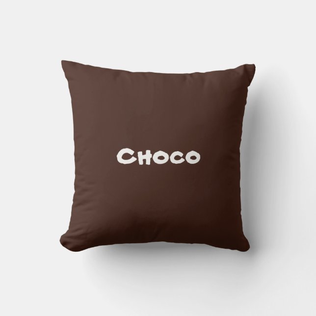 almohada tibia de tiro marrón choco (Anverso)