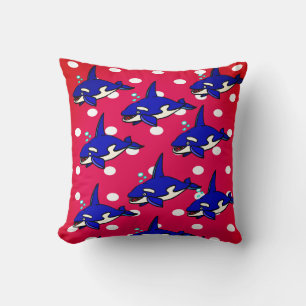 Almohada Tiburones Rojo Azul
