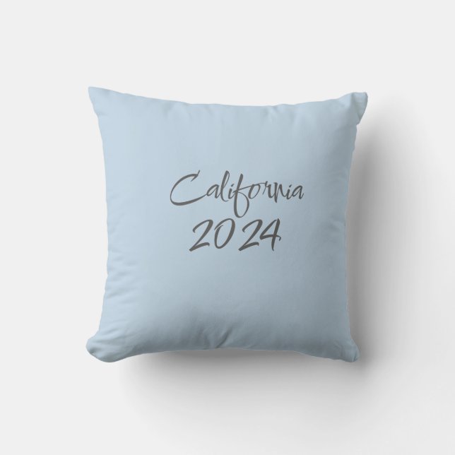 almohada tipográfica azul de California 2024 (Anverso)