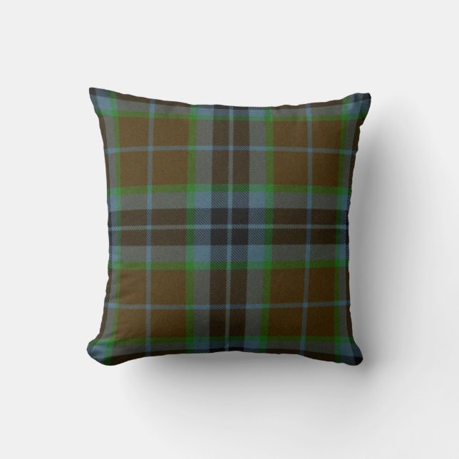 Almohada tradicional de la tela escocesa de tartán (Anverso)