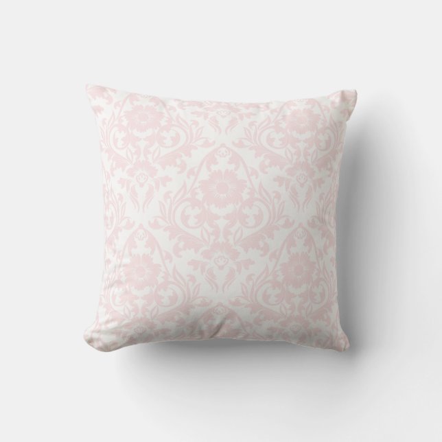 Almohada tradicional floral del damasco rosado de (Anverso)