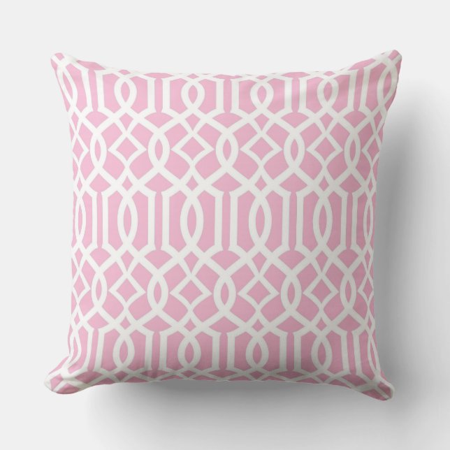 Almohada Trellis Marruecos Rosa Bebé Blanca Trelli (Anverso)