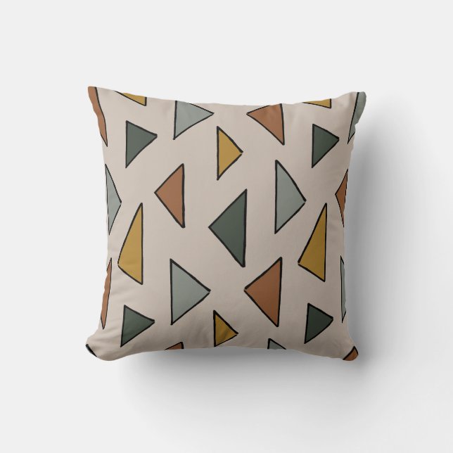 Almohada triangular cálida y terrenal (Anverso)
