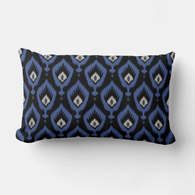 almohada tribal azul gris gris oscuro kat azul mod (Anverso)