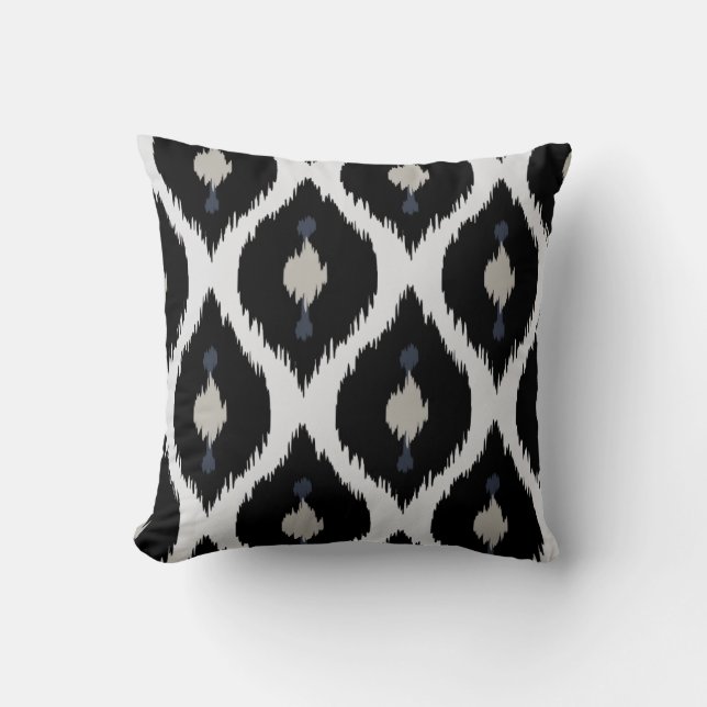 Almohada tribal blanco y negro beige intrépida del (Anverso)