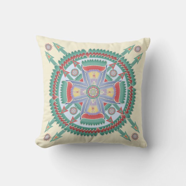 Almohada tribal de encargo del adorno (Anverso)