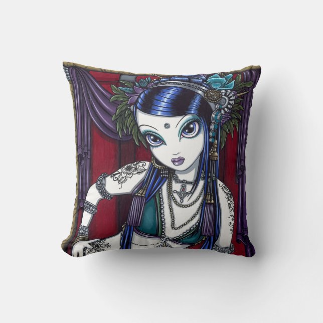 Almohada tribal de Fae de la bailarina de la danza (Anverso)