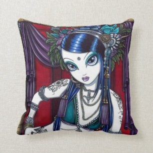 Almohada tribal de Fae de la bailarina de la danza