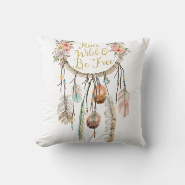 Almohada tribal del cuarto de niños de la pluma de (Anverso)