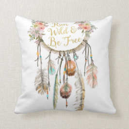 Almohada tribal del cuarto de niños de la pluma de