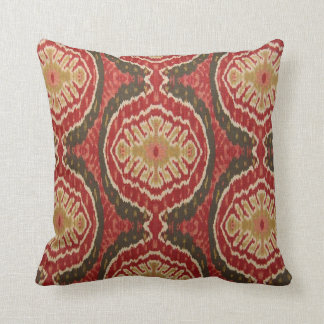 Almohada tribal roja del acento de Ikat