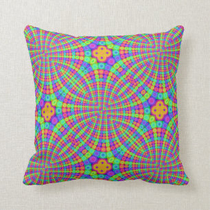 Almohada Trippy de los círculos del arco iris