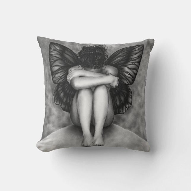 Almohada triste del chica de la mariposa (Anverso)