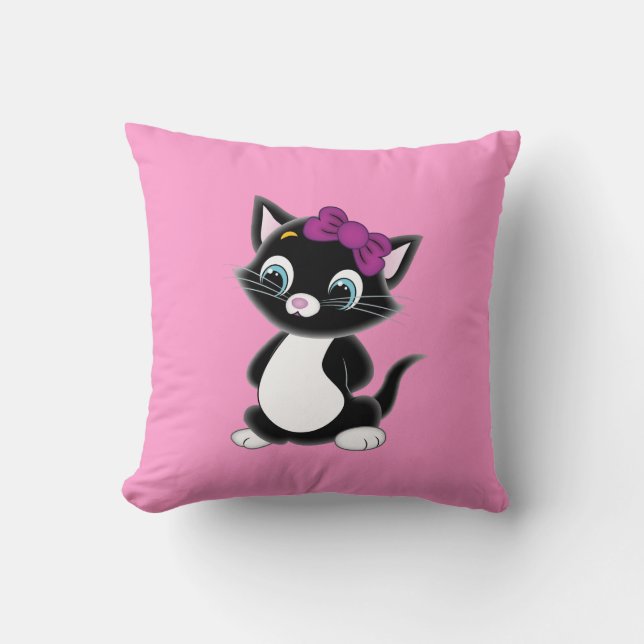 Almohada triste feliz del gatito (Anverso)