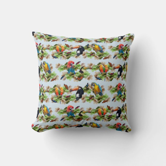 Almohada Tropical (Azul Claro) (Anverso)