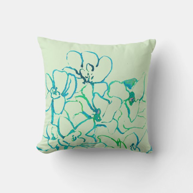Almohada tropical de la orquídea de la isla - (Anverso)