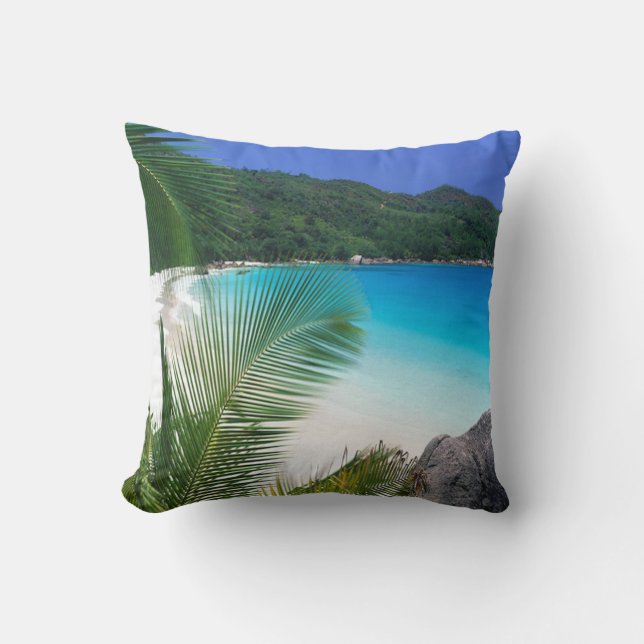 Almohada tropical de la playa del paraíso (Anverso)