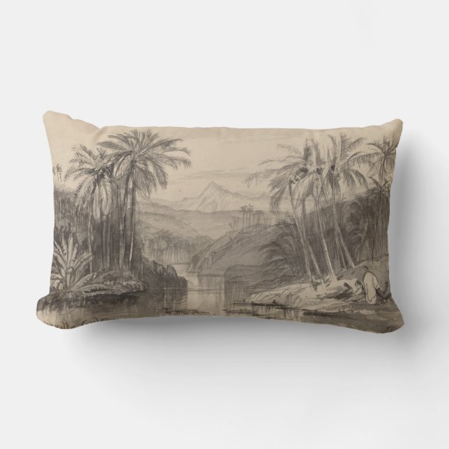 Almohada tropical de las palmeras de Edward Lear (Anverso)