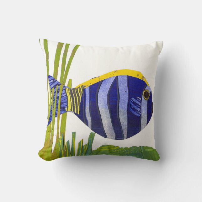 Almohada tropical de los pescados - púrpura (Anverso)