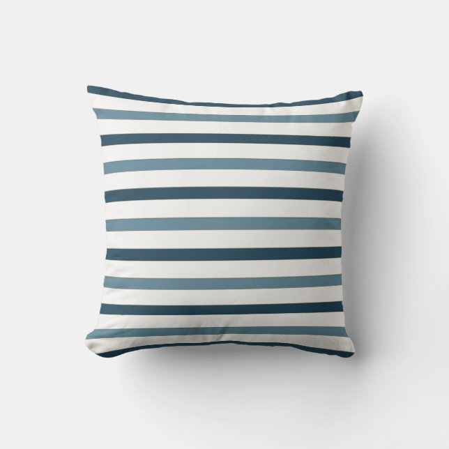 almohada tropical de tiro a rayas. (Anverso)