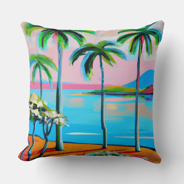 almohada tropical de tiro floral (Anverso)