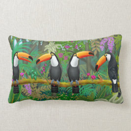 Almohada tropical del acento de los pájaros de