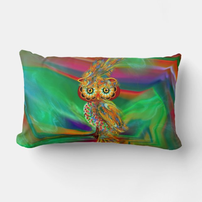 Almohada tropical del búho de la reina de la moda (Anverso)