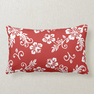 Almohada tropical roja de la impresión