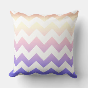 Almohada Trow de rayas en zig zag azul rosa