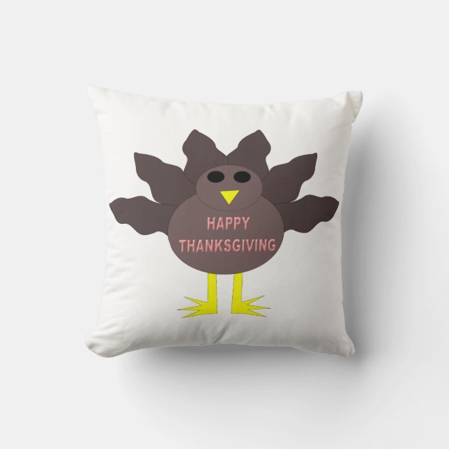 Almohada turca desplumada de Acción de Gracias (Anverso)