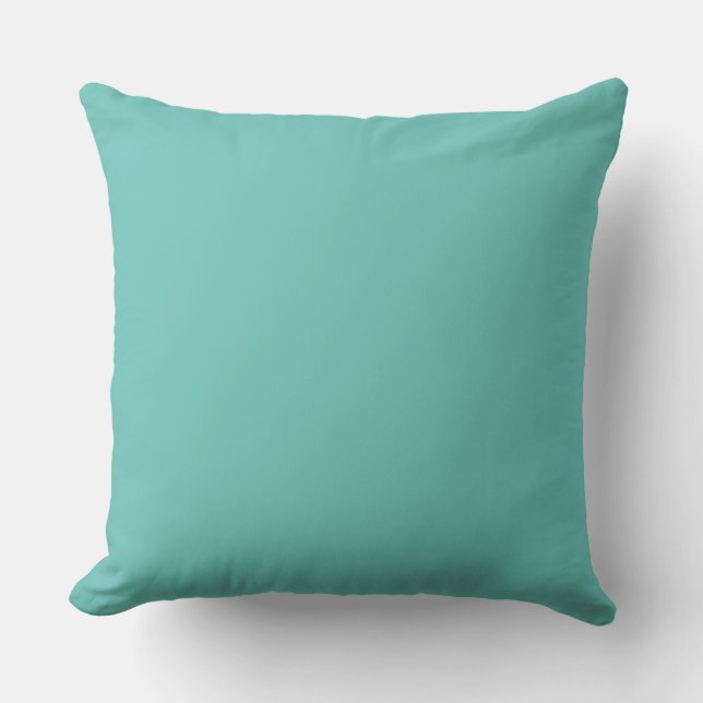 Almohada turquesa color sólido azul verdoso (Anverso)