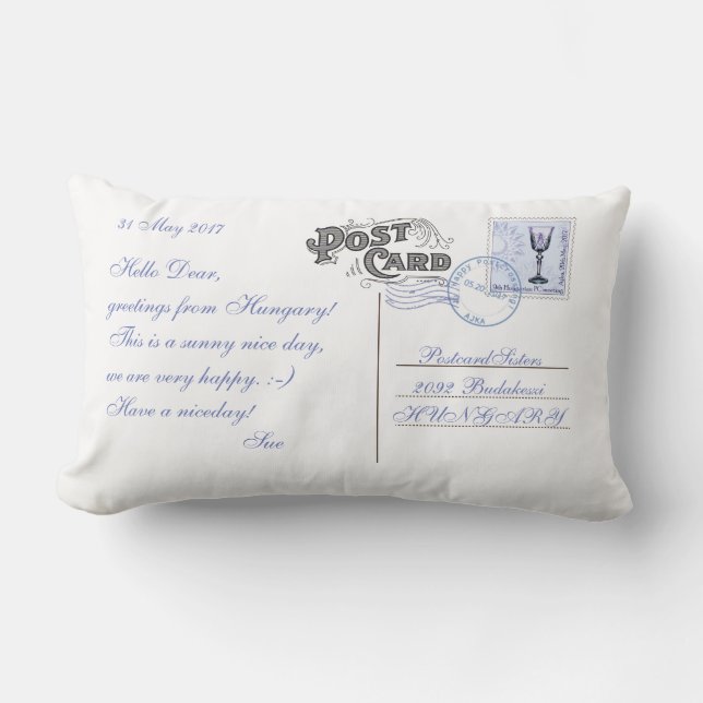 Almohada única de la postal (Anverso)
