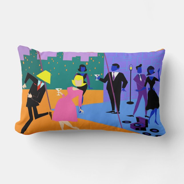 Almohada urbana retra del Lumbar del fiesta del (Anverso)