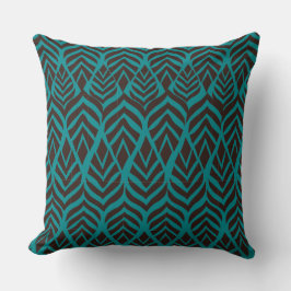 Almohada Verde Abstracta Safari de Fauna para Lanz