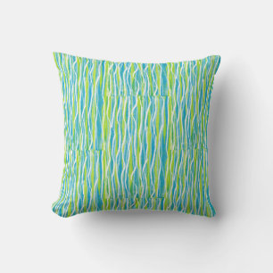 Almohada Verde Azul Acuática para Sofá, Cama o Div