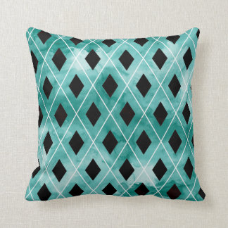 Almohada verde azulada de Argyle de la acuarela