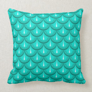 Almohada verde azulada de la escala de la sirena
