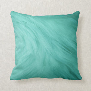 Almohada verde azulada de la impresión de la piel