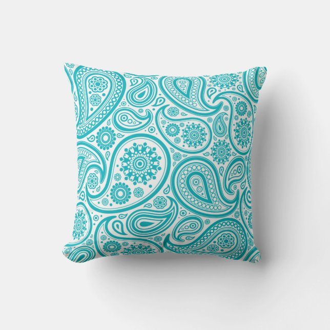 Almohada verde azulada del estampado de flores de (Anverso)