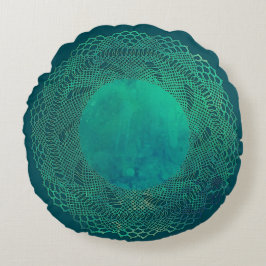 Almohada verde azulada oscura del tapetito del