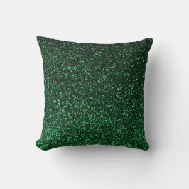 almohada verde brillante purpurina negro