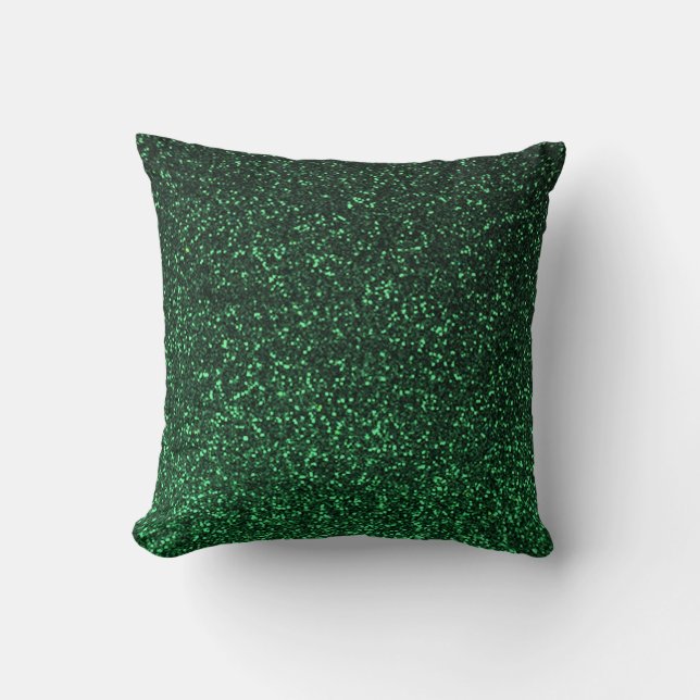 almohada verde brillante purpurina negro (Anverso)