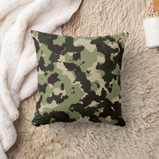 Almohada Verde Camuflaje Negro (Manta)