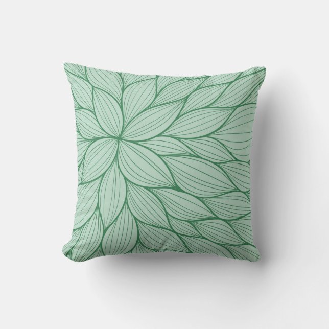Almohada verde de la acuarela del pétalo (Anverso)