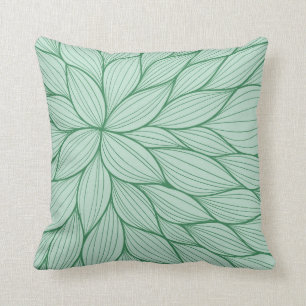 Almohada verde de la acuarela del pétalo