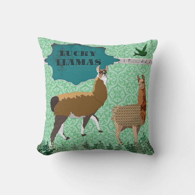 Almohada verde de Mojo de las llamas afortunadas (Anverso)
