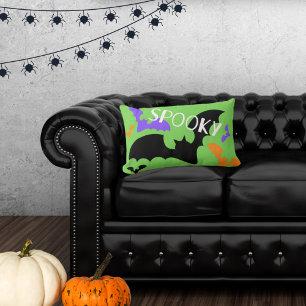Almohada Verde de Murciélagos Espeluznantes