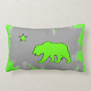 Almohada verde de neón de la decoración del oso