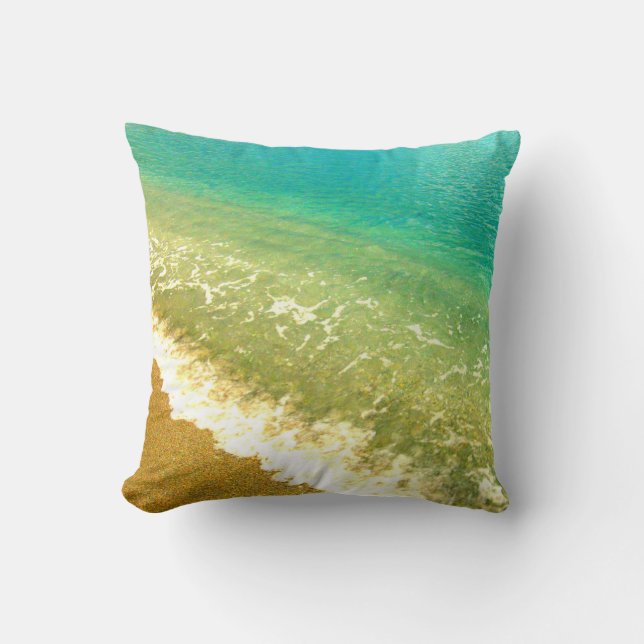 Almohada verde de Seafoam de la ola oceánica (Anverso)