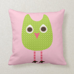 Almohada verde del búho del bebé